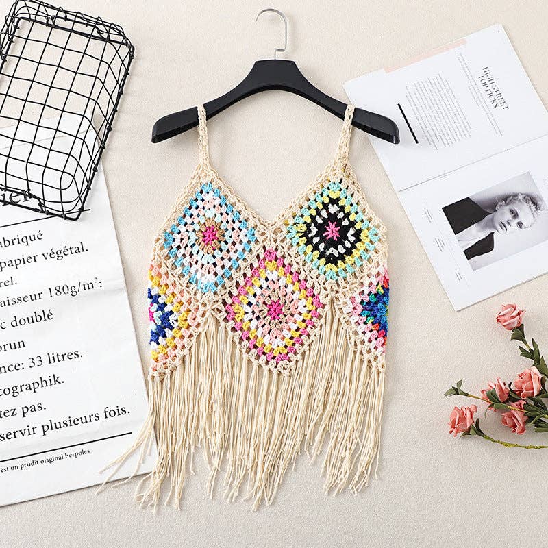Funkyrel® Atzbranding Limited - Crosa - Bohemian Crochet Camisole Tank Top