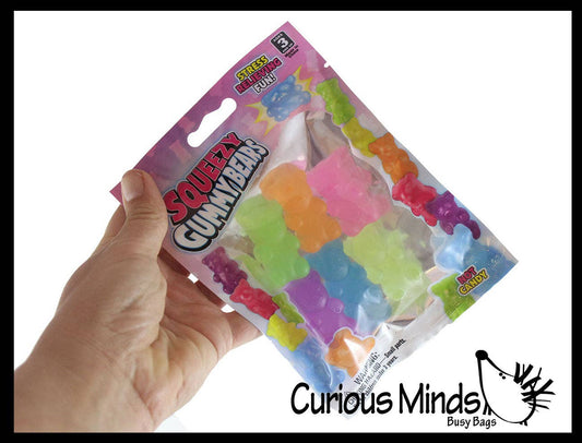 1 Bag of 6 Gummy Bear Squishy Mochi Fidget