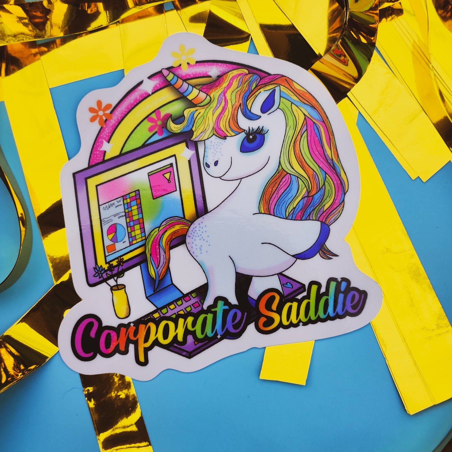 Corporate Saddie Sticker