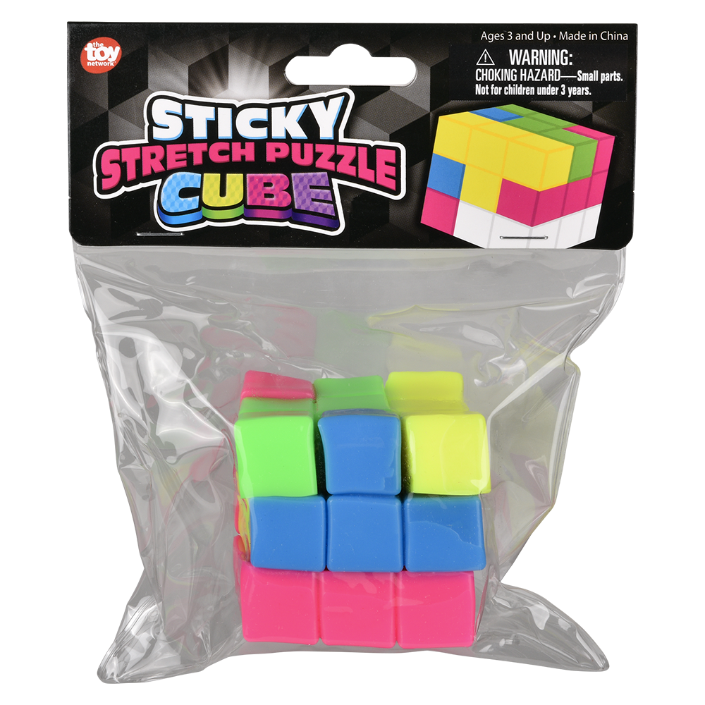 2.5" STICKY STRETCH PUZZLE CUBE 1PC