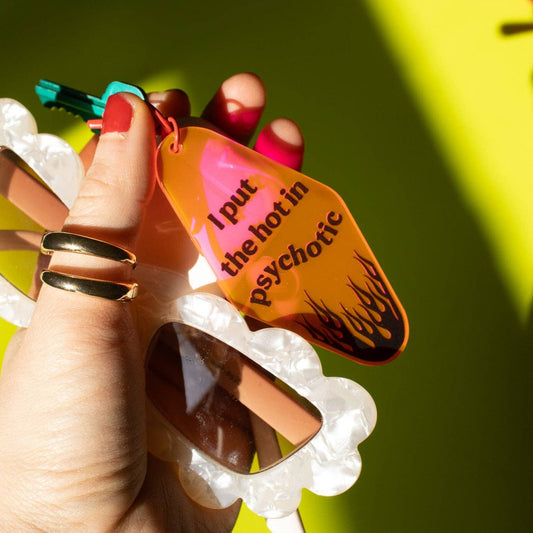 Hot in Psychotic Motel Keychain