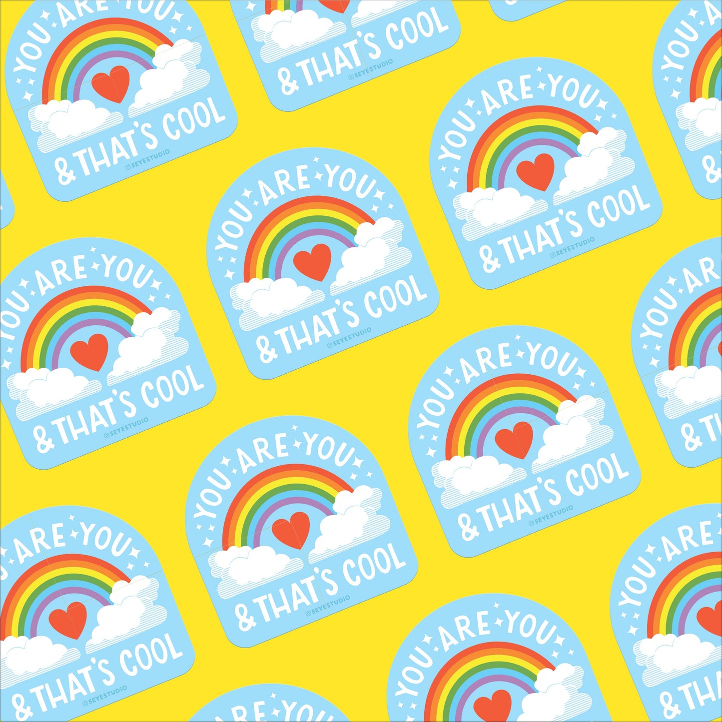 You are You and that's COOL! Rainbow Diecut Vinyl Sticker