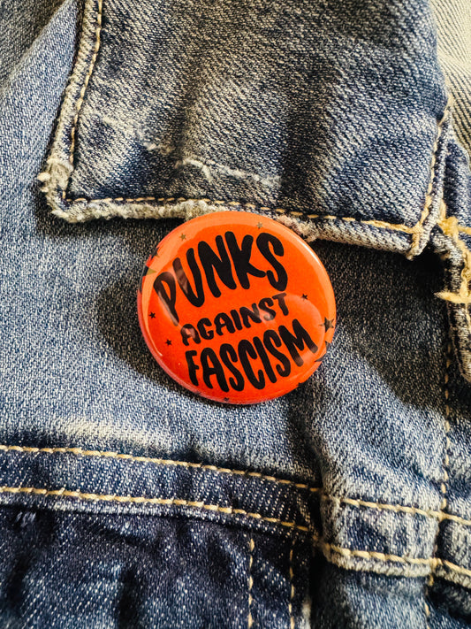 Punks Against Fascism 1.5 inch round button