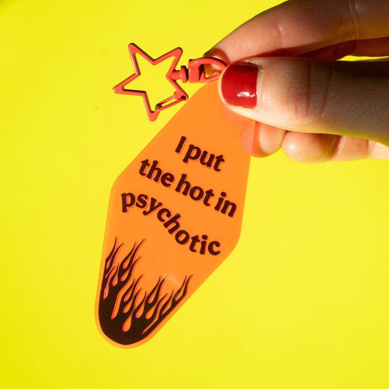 Hot in Psychotic Motel Keychain
