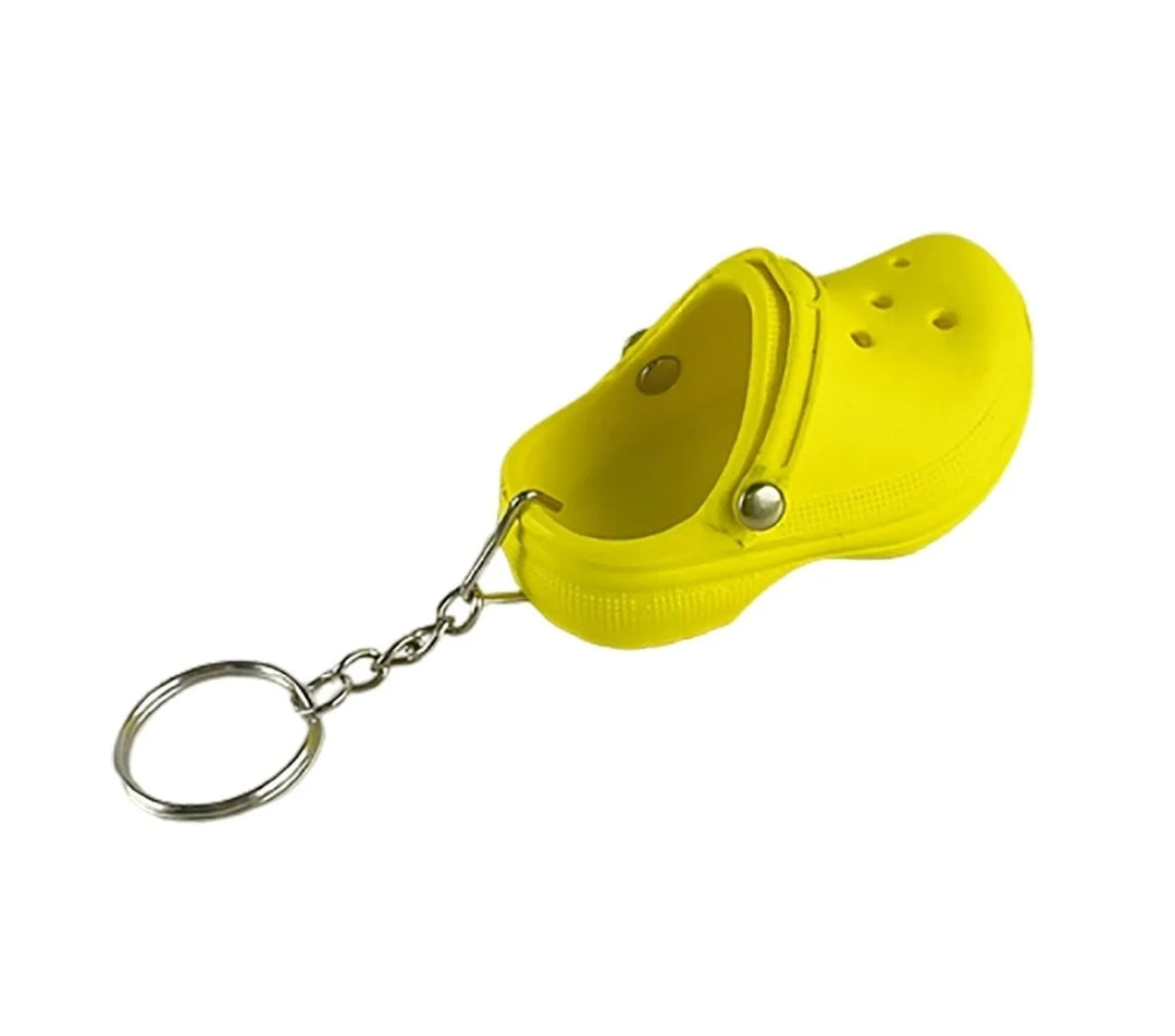 croc shoe keychain yellow or blue