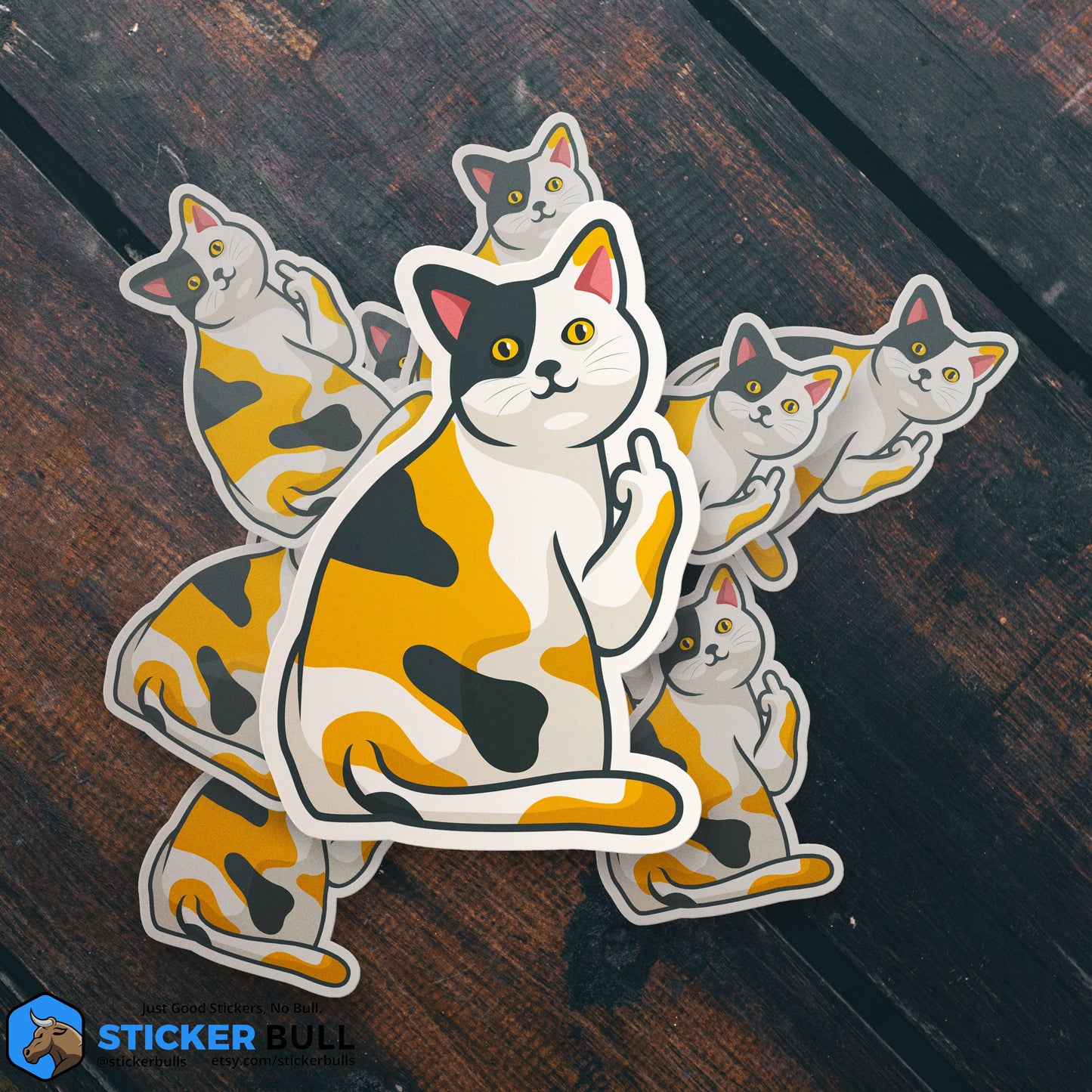 Cat Flipping off sticker