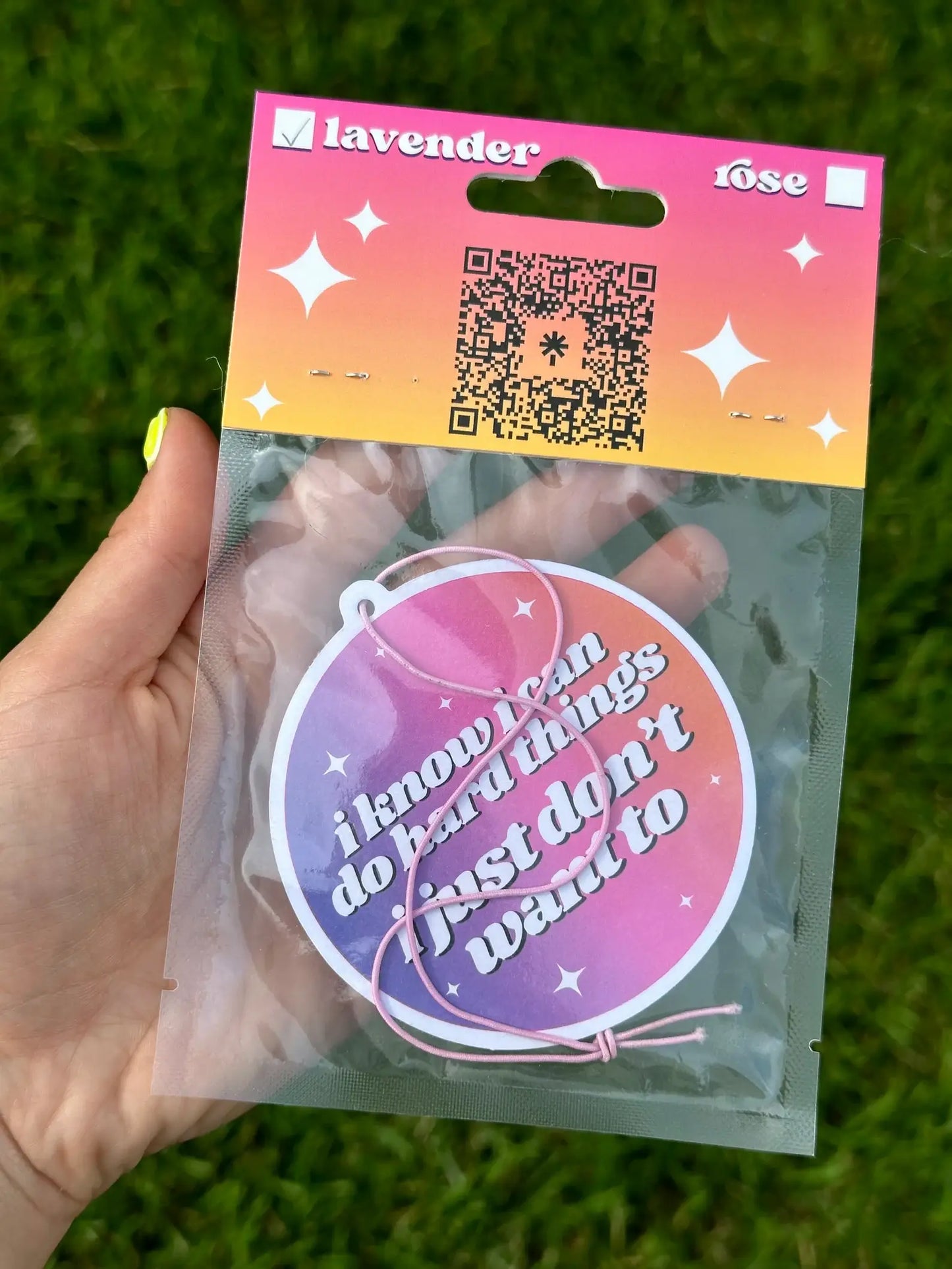 I Know I Can Do Hard Things Car Air Freshener - Lavender