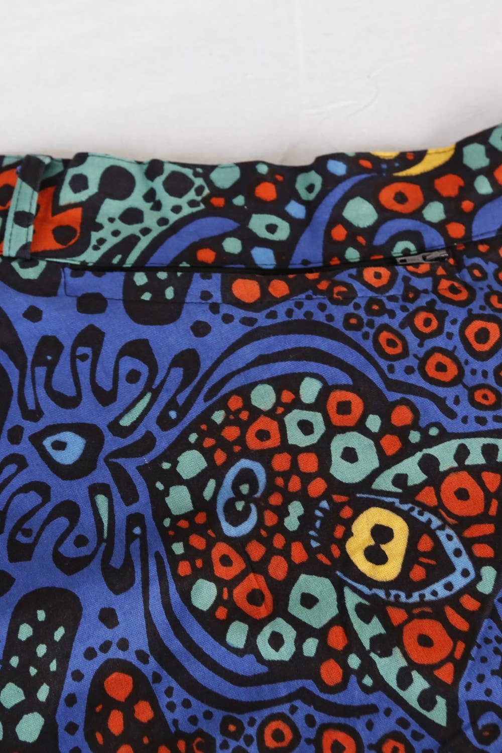 Wrap Skirt With Zip Pocket Blue Burst NWT