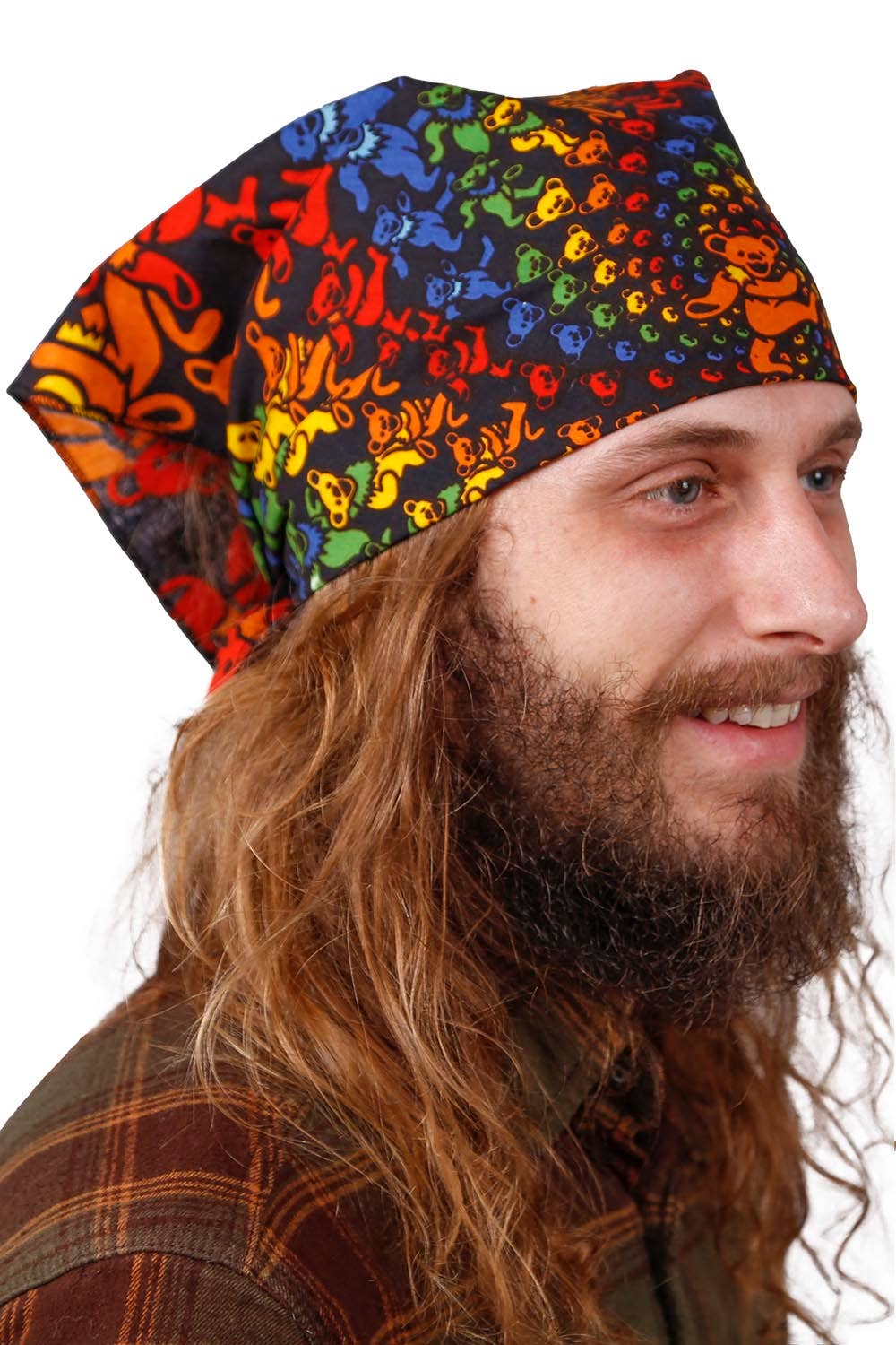 Sunshine Joy - 3D Grateful Dead Bandana Rainbow Bear Spiral