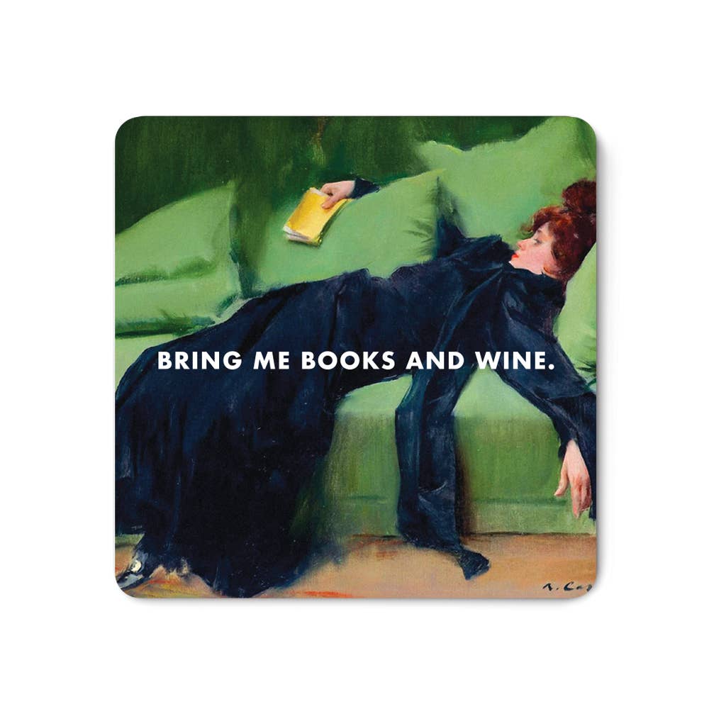Books and Wine- Large Magnet