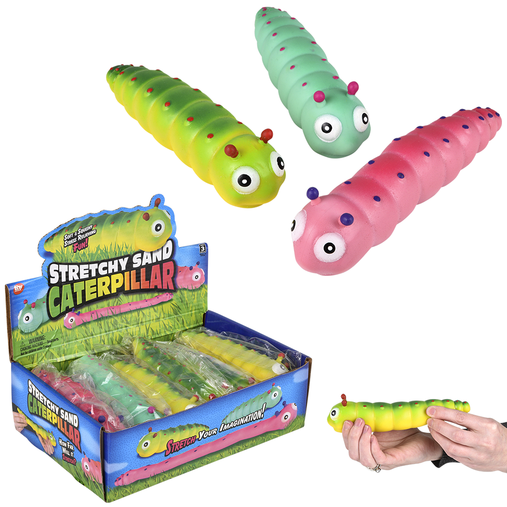 6" STRETCHY SAND CATERPILLAR 1PC