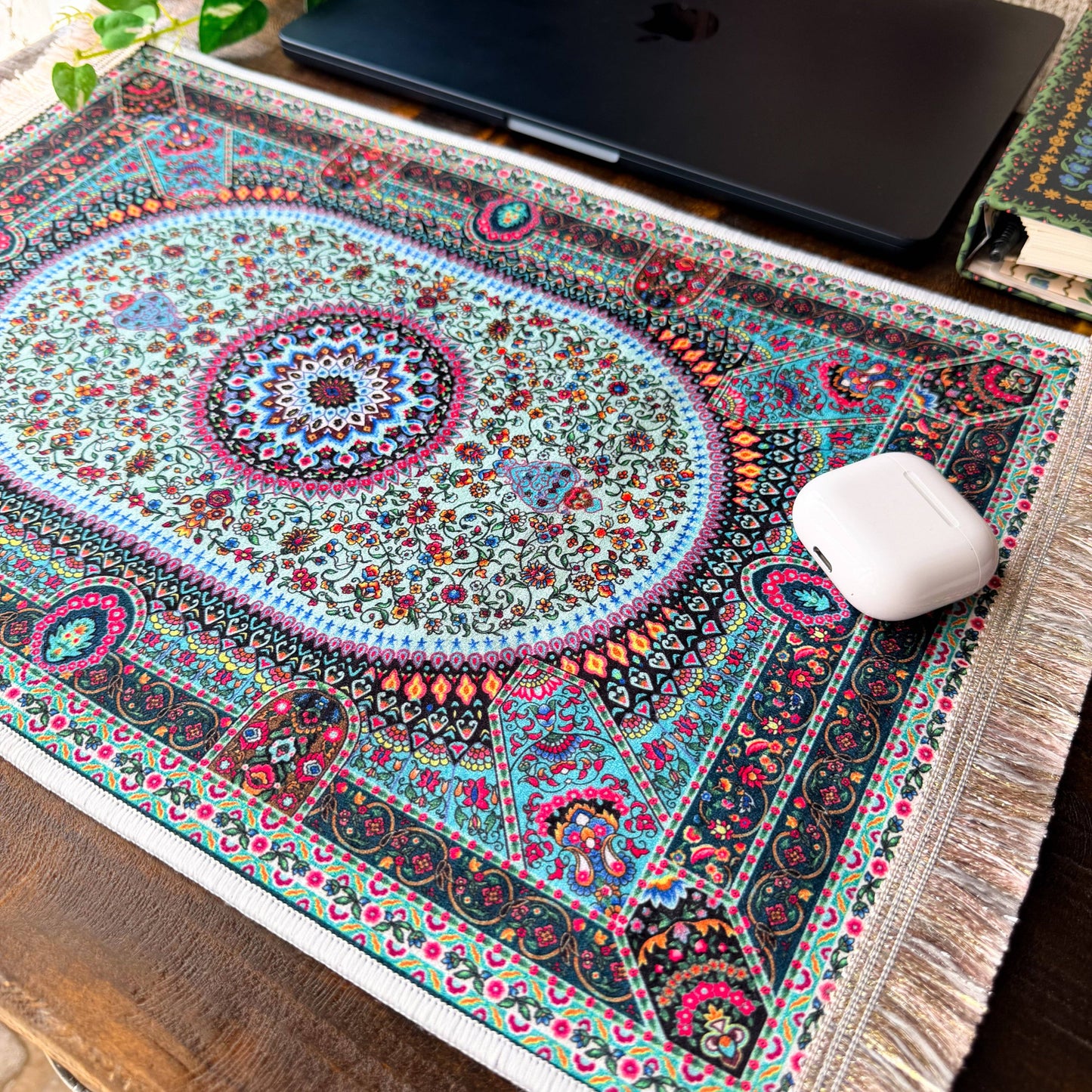 Umays Boho - Rug Design Desk Mat, Mini Rug, Small Persian Rug, Office Decor
