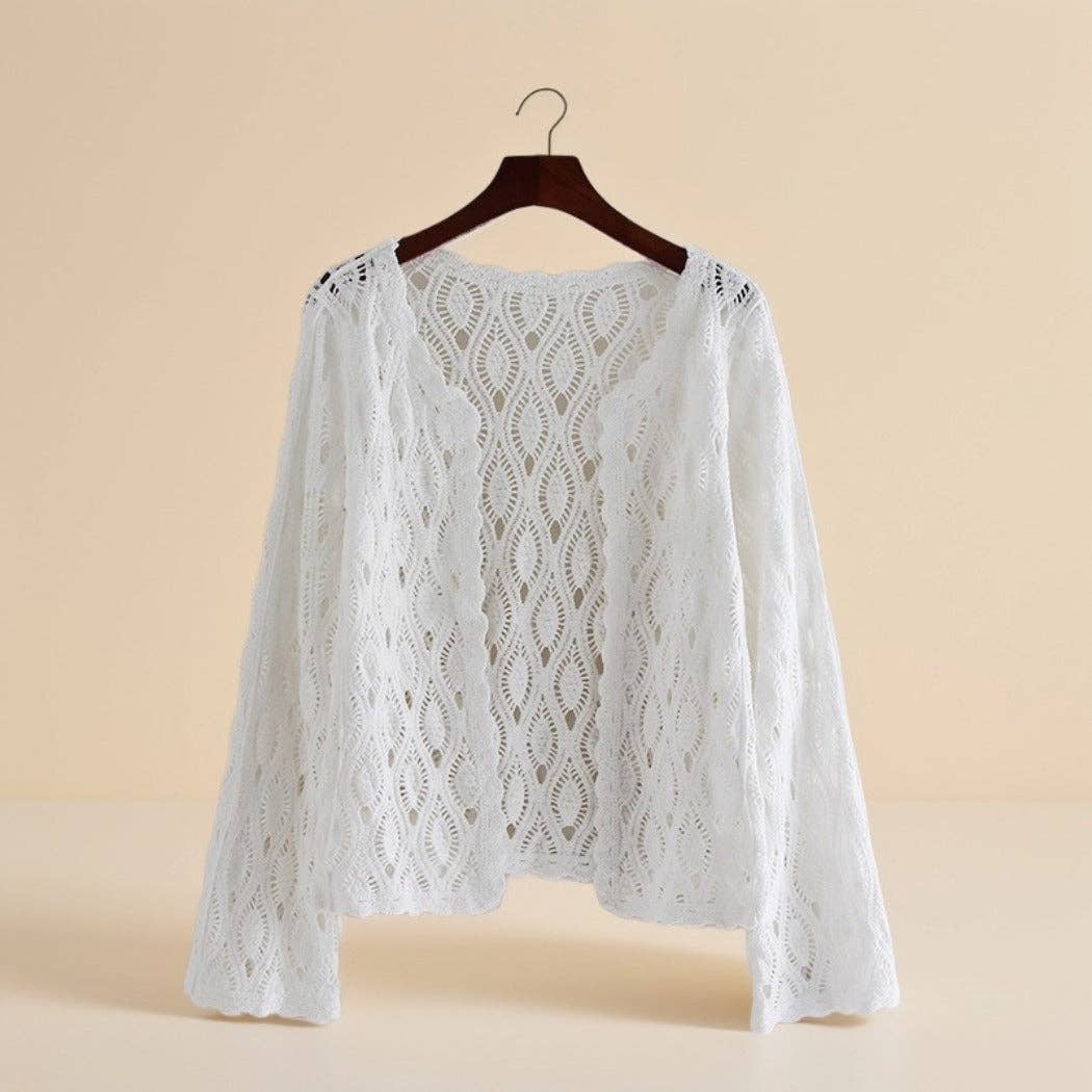 Funkyrelยฎ Atzbranding Limited - Crosa - Diamond Crochet Cardigan โ All-Season Lace Cover-Up