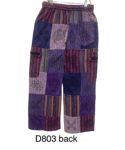 Rising International Inc - Cotton Multi Patch Block Print Zip pocket Pant D803