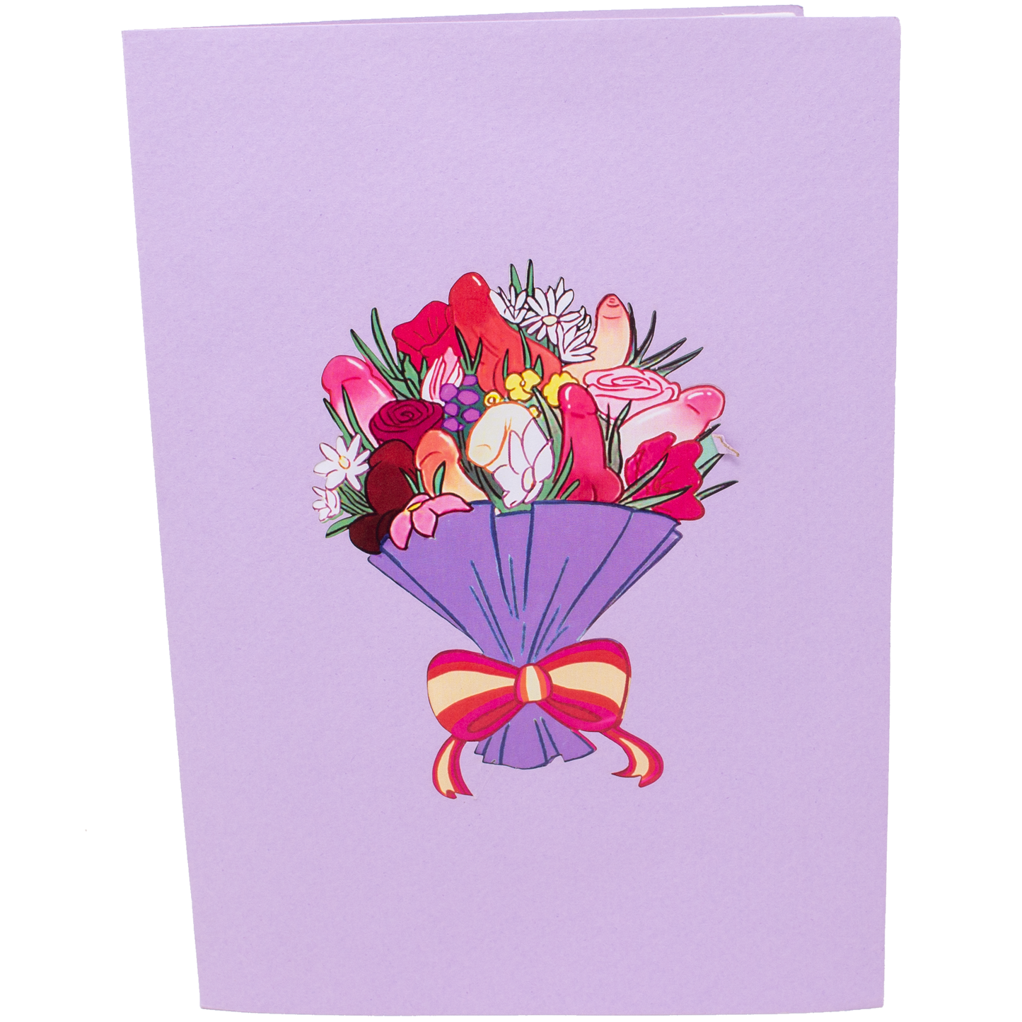 Bouquet of Dicks Funny 3D Pop-Up Surprise Greeting Card
