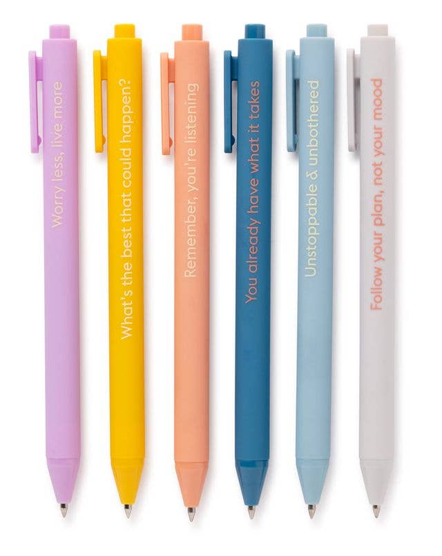 WORRY LESS, LIVE MORE - QUOTABLE GEL PEN SET