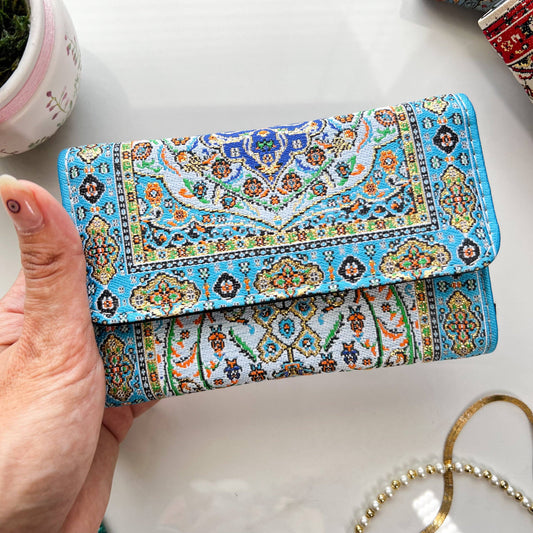 Umays Boho - Blue Small Wallet for Women, Chic Wallet for Women, Handmade