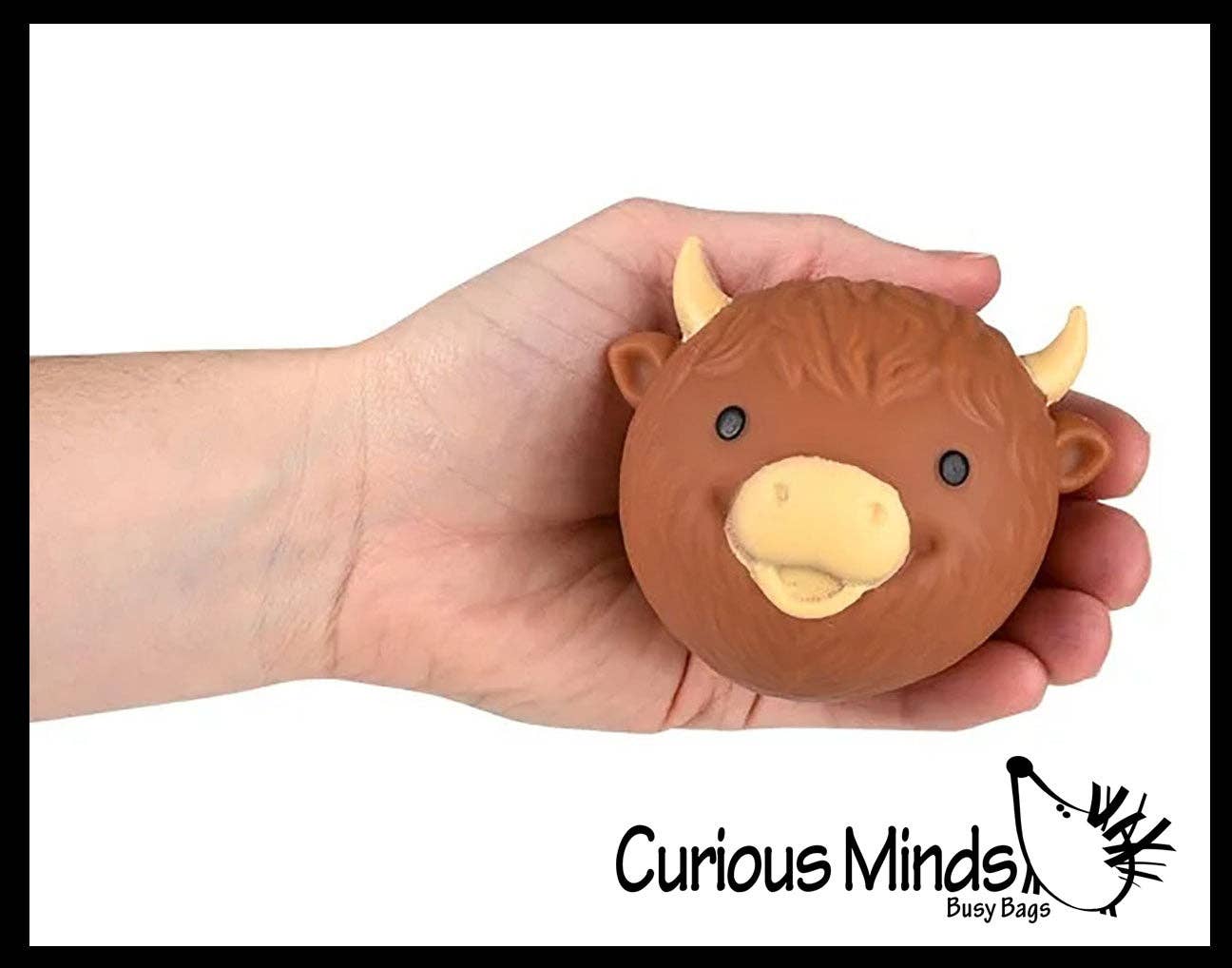 Soft Doh Highland Cow Head Animal Stress Balls -1PC