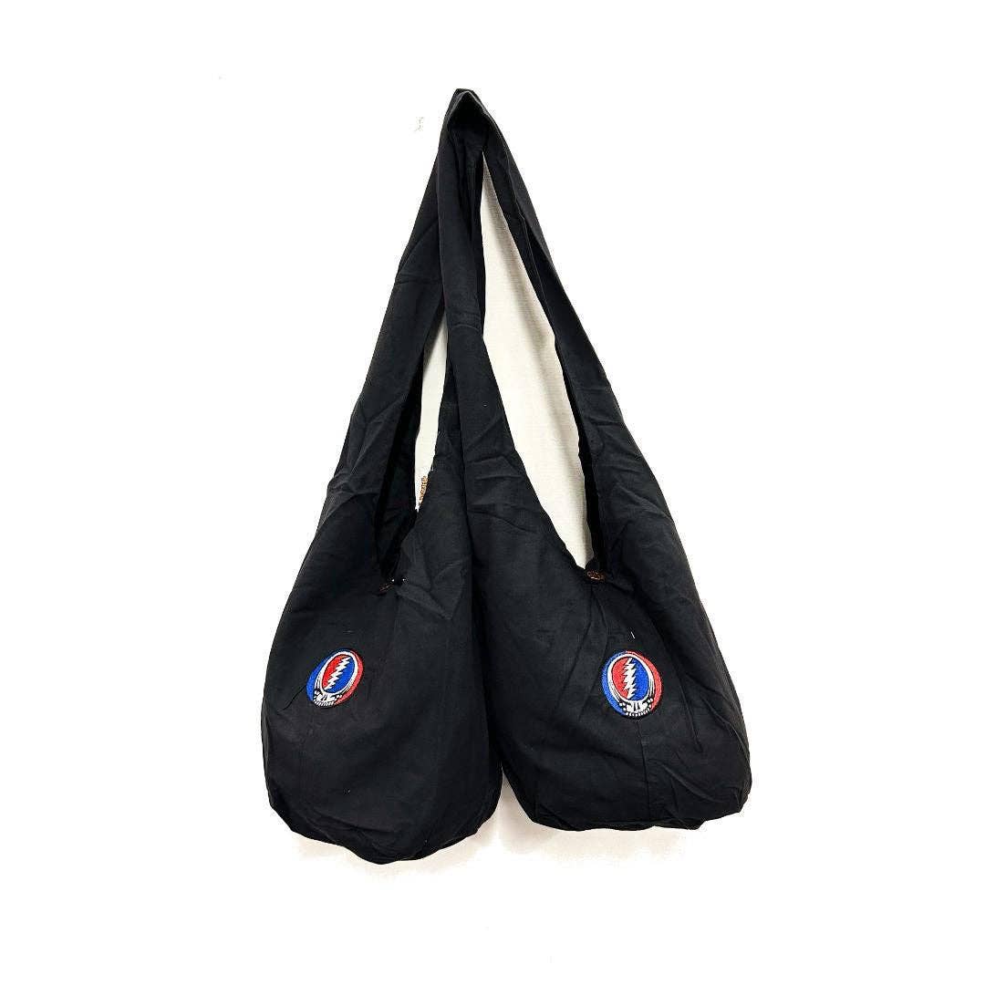 Shop Therapy - Nepalese Cotton Solid Color Skull Patch Monk Shoulder Bag