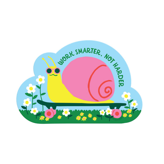 Skateboarding Snail Diecut Vinyl Sticker