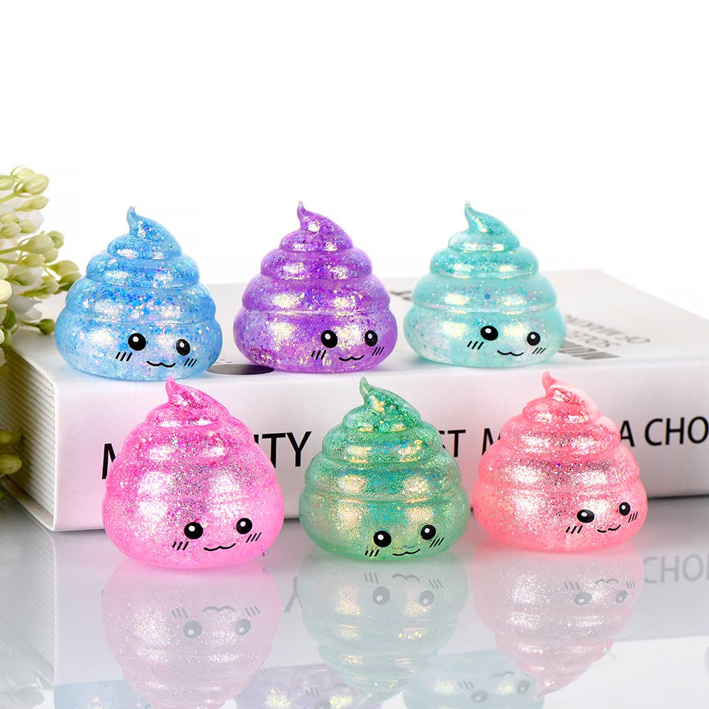 Maltose Glitter smiley Poop Squeeze Toy squishy fidget toy 1PC