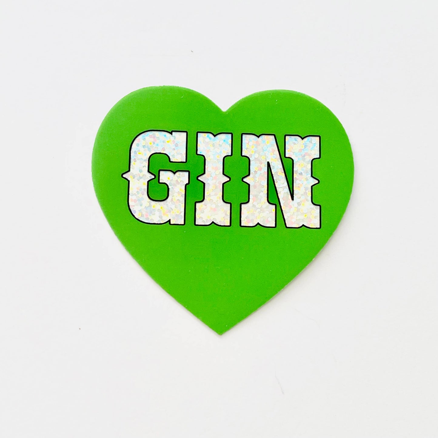 The Silver Spider - Gin sparkly Heart Sticker restaurant bar gifts