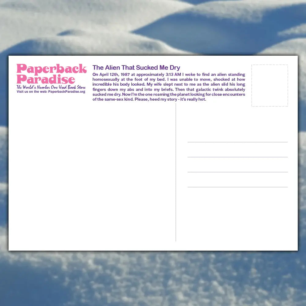 Paperback Paradise - The Alien That Sucked Me Dry Postcard