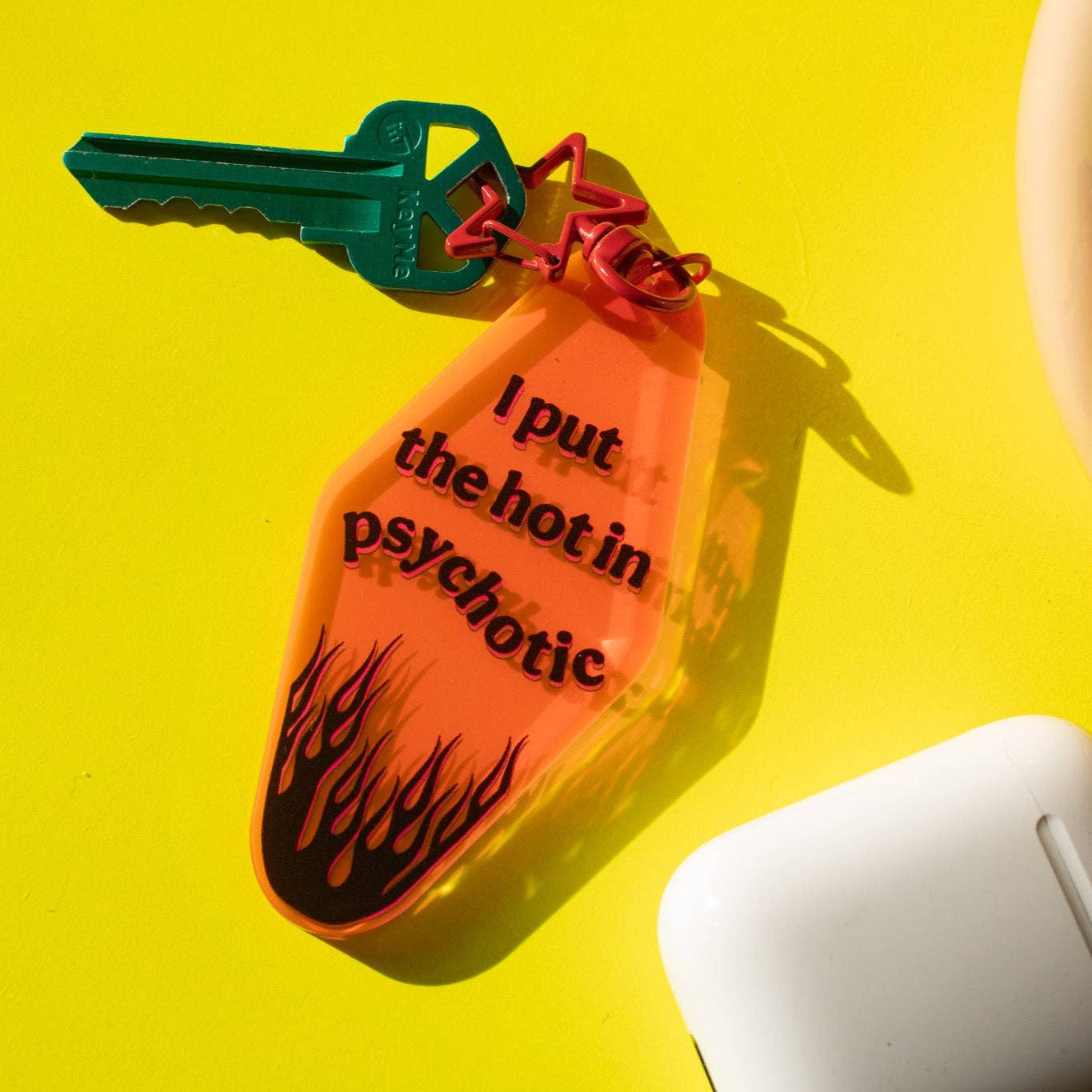 Hot in Psychotic Motel Keychain