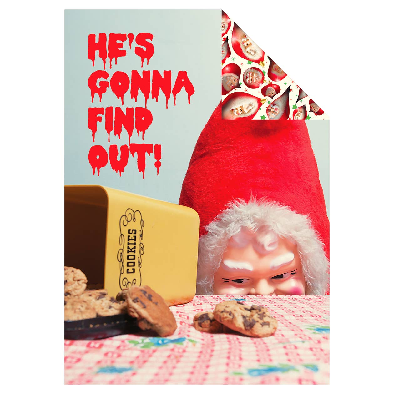 Creepy Santa Gonna Find Out Wrapping Paper Roll of 3 Sheets