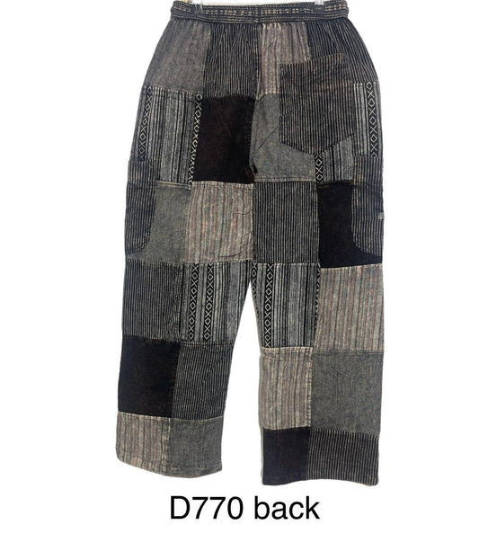 Rising International Inc - Cotton Stonewash Patchwork Black & White Pant D770