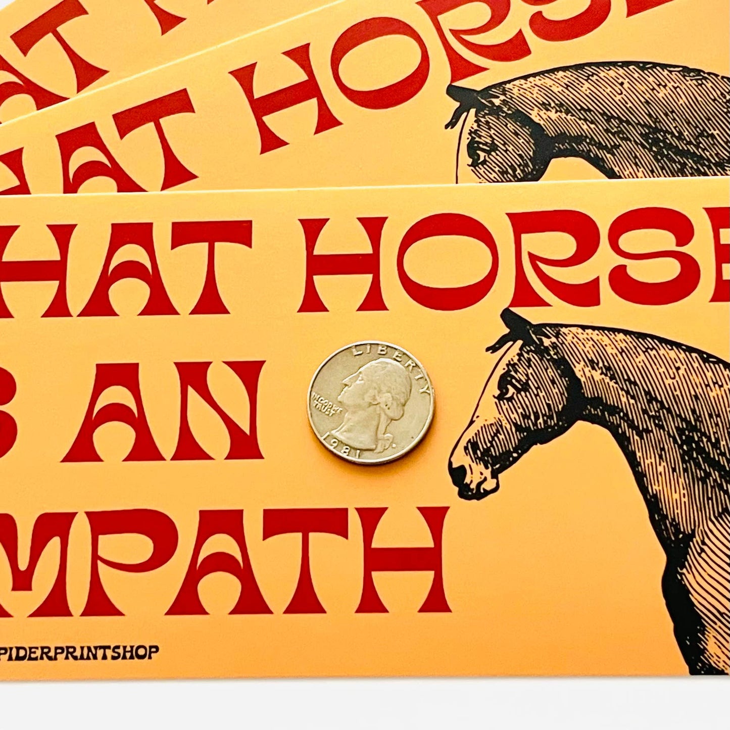 The Silver Spider - That Horse is an Empath funny wildlife Bumper Sticker