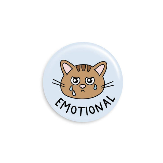 Emotional Cat Button Pin