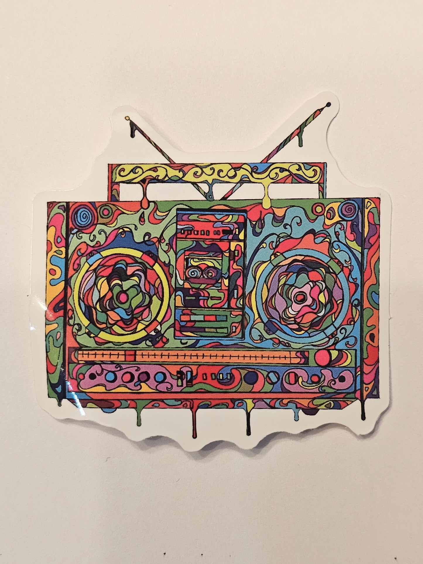 Psychedelic Boombox Sticker