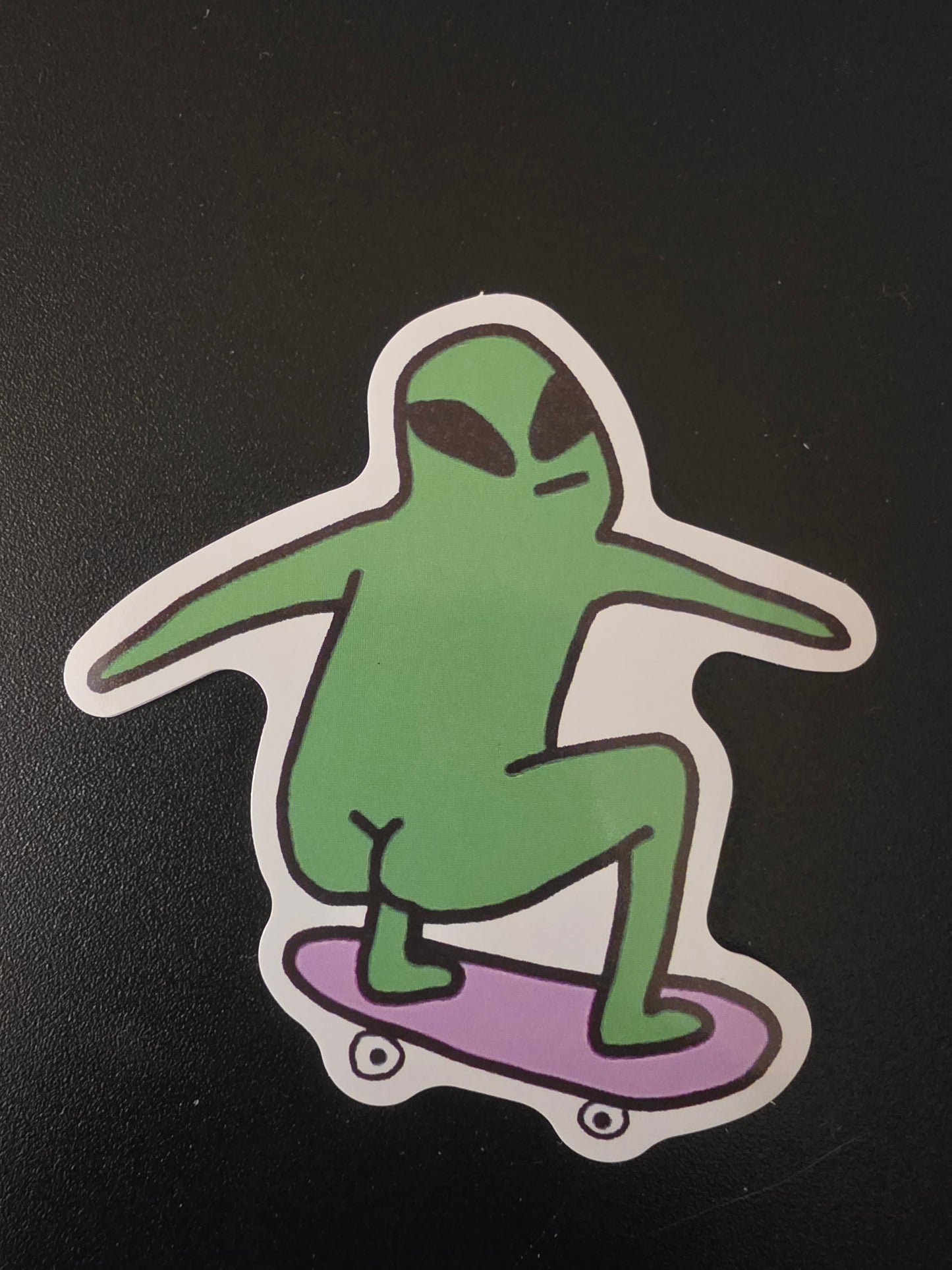 Alien Skateboarding Sticker
