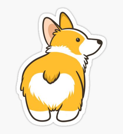 Corgi backside sticker