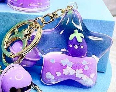 Eggplant Floaty Key Charm