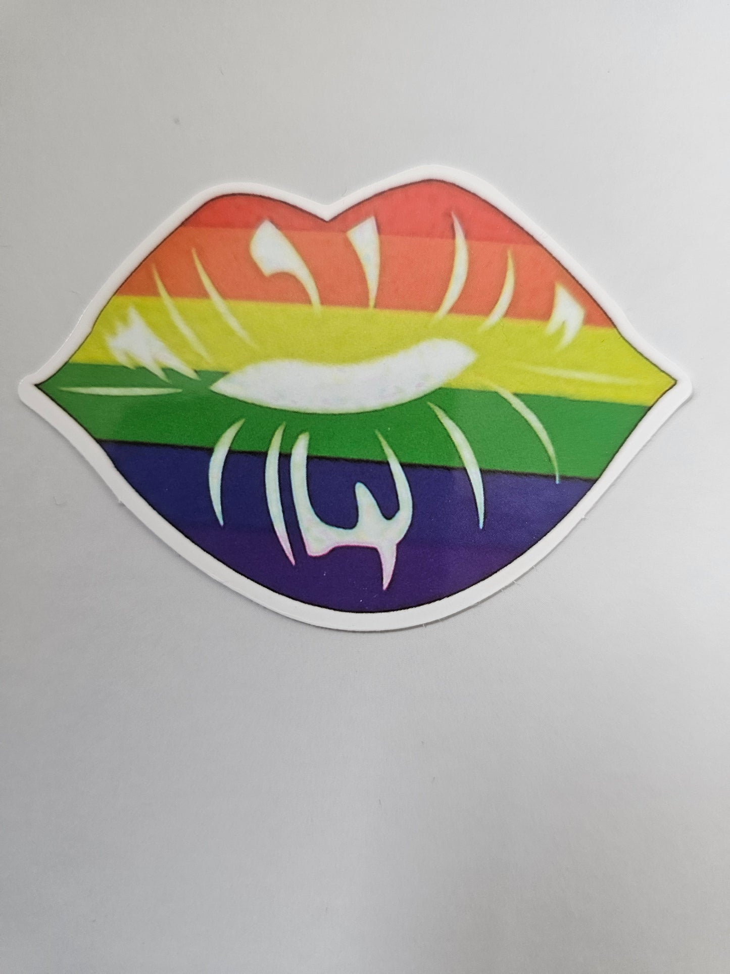 Rainbow lips Kiss Sticker
