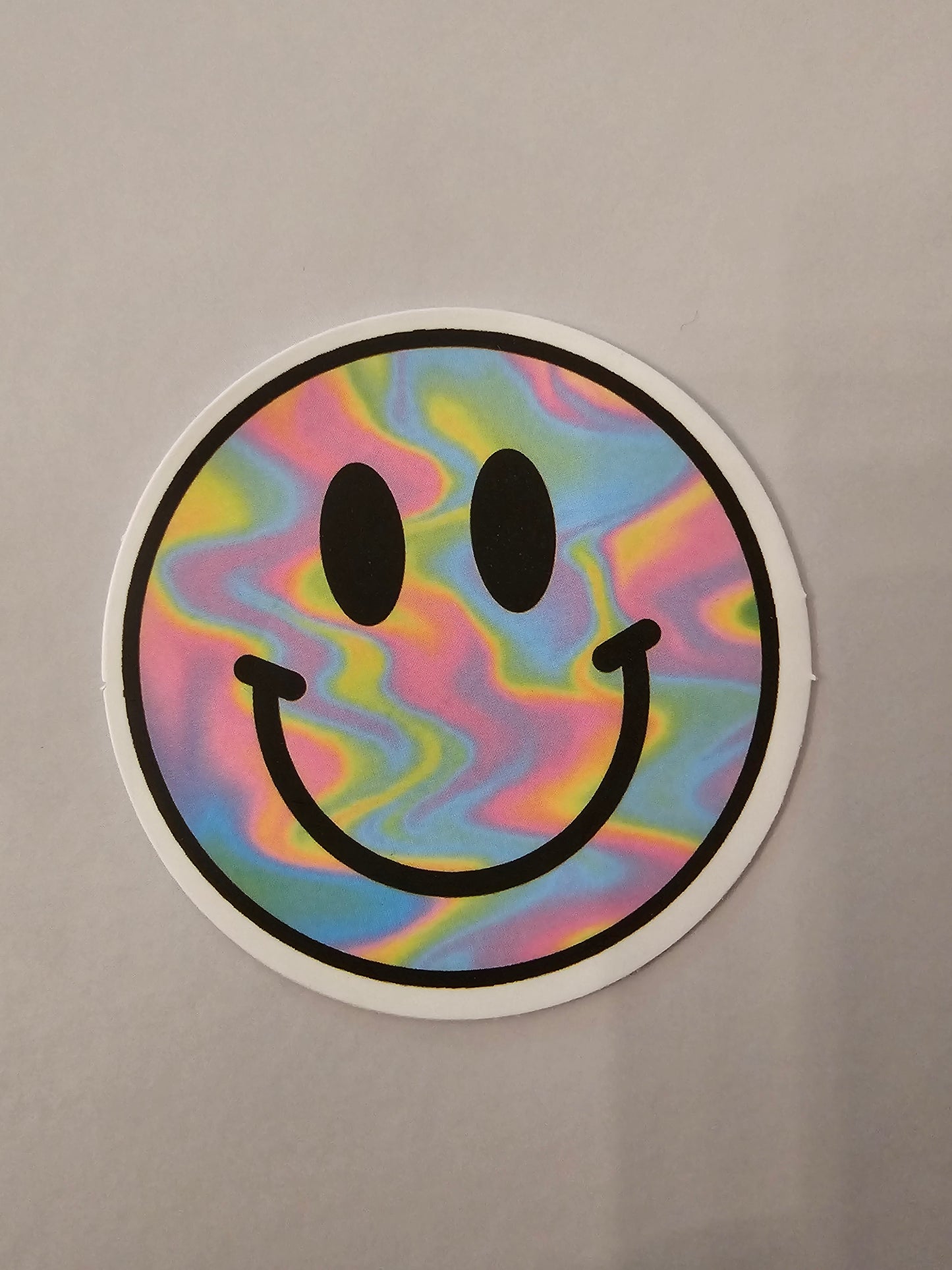 Rainbow swirl Smiley Sticker