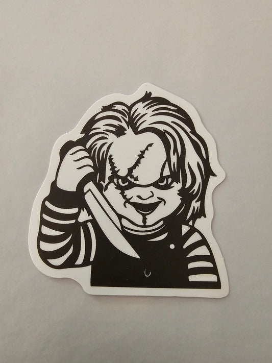 Chucky with knife sticker