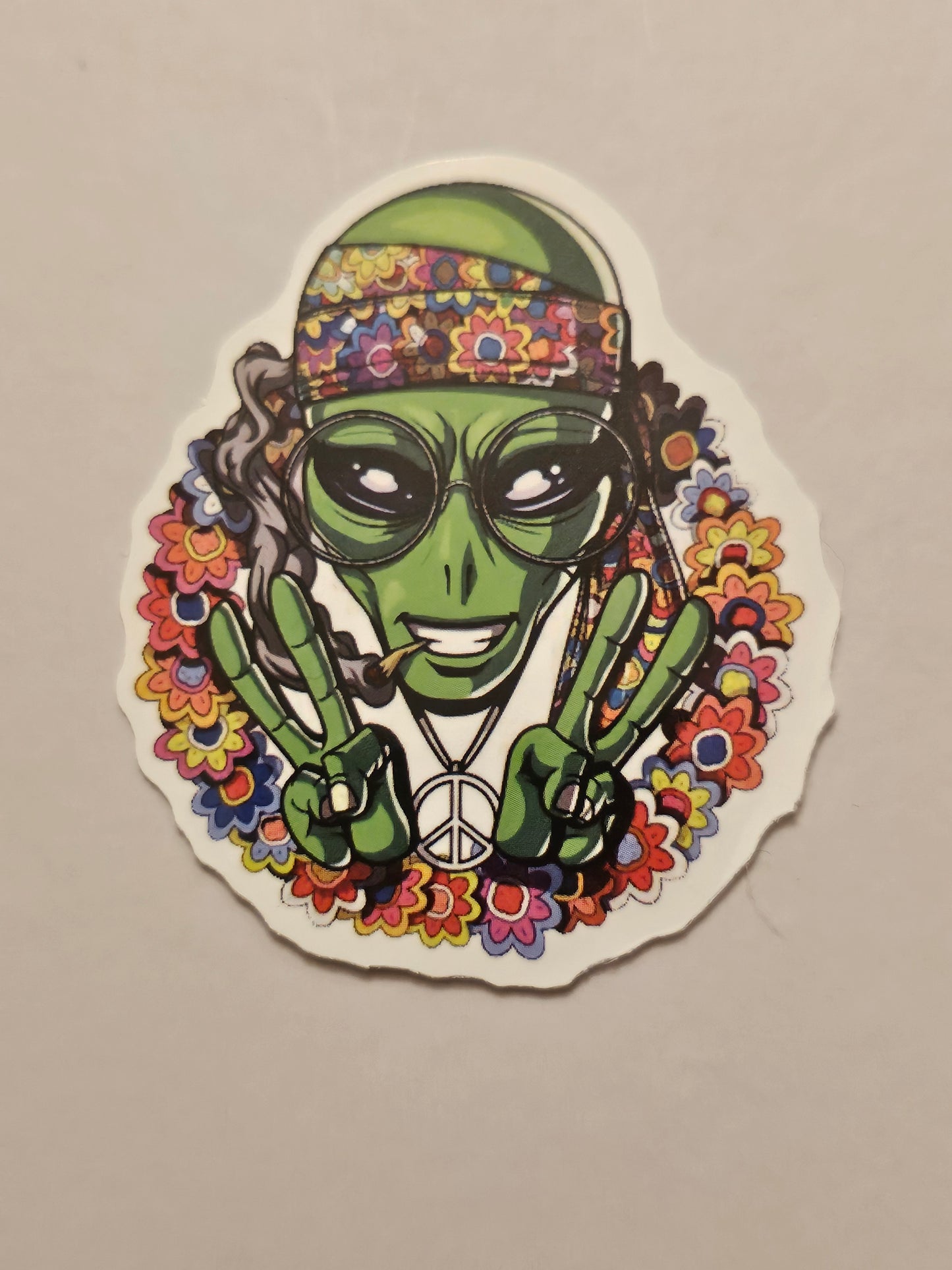 Alien Hippie Sticker