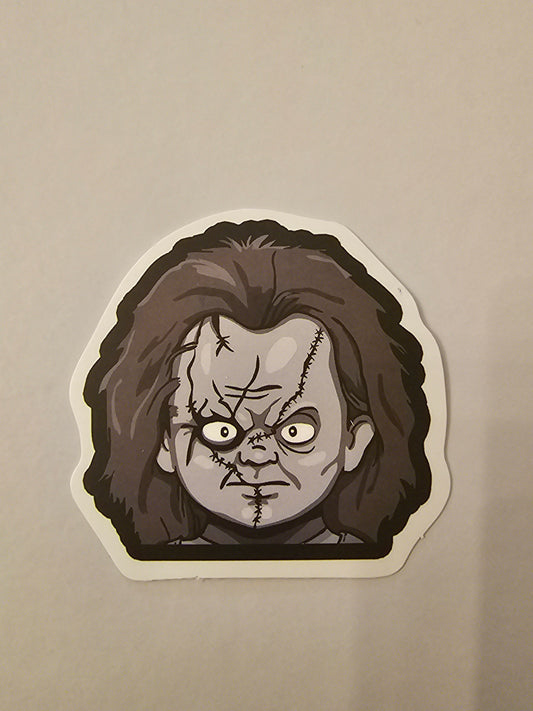 Black and White Chucky Sticker