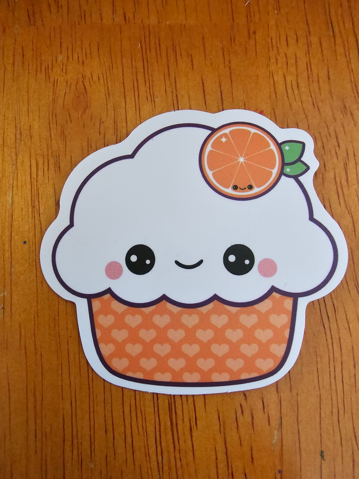 Orange cupcake sticker