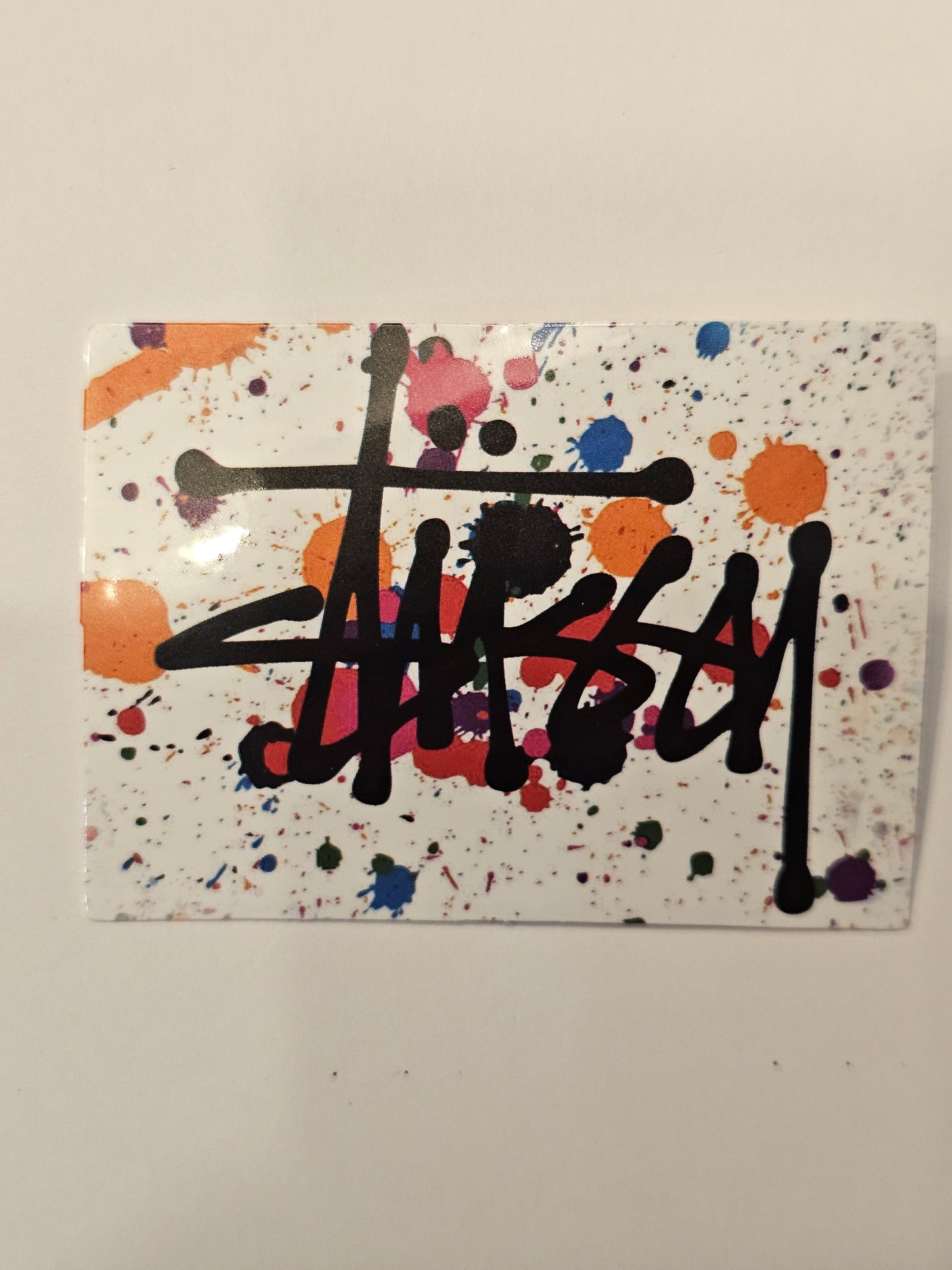 Stussy White Background Splatter Sticker