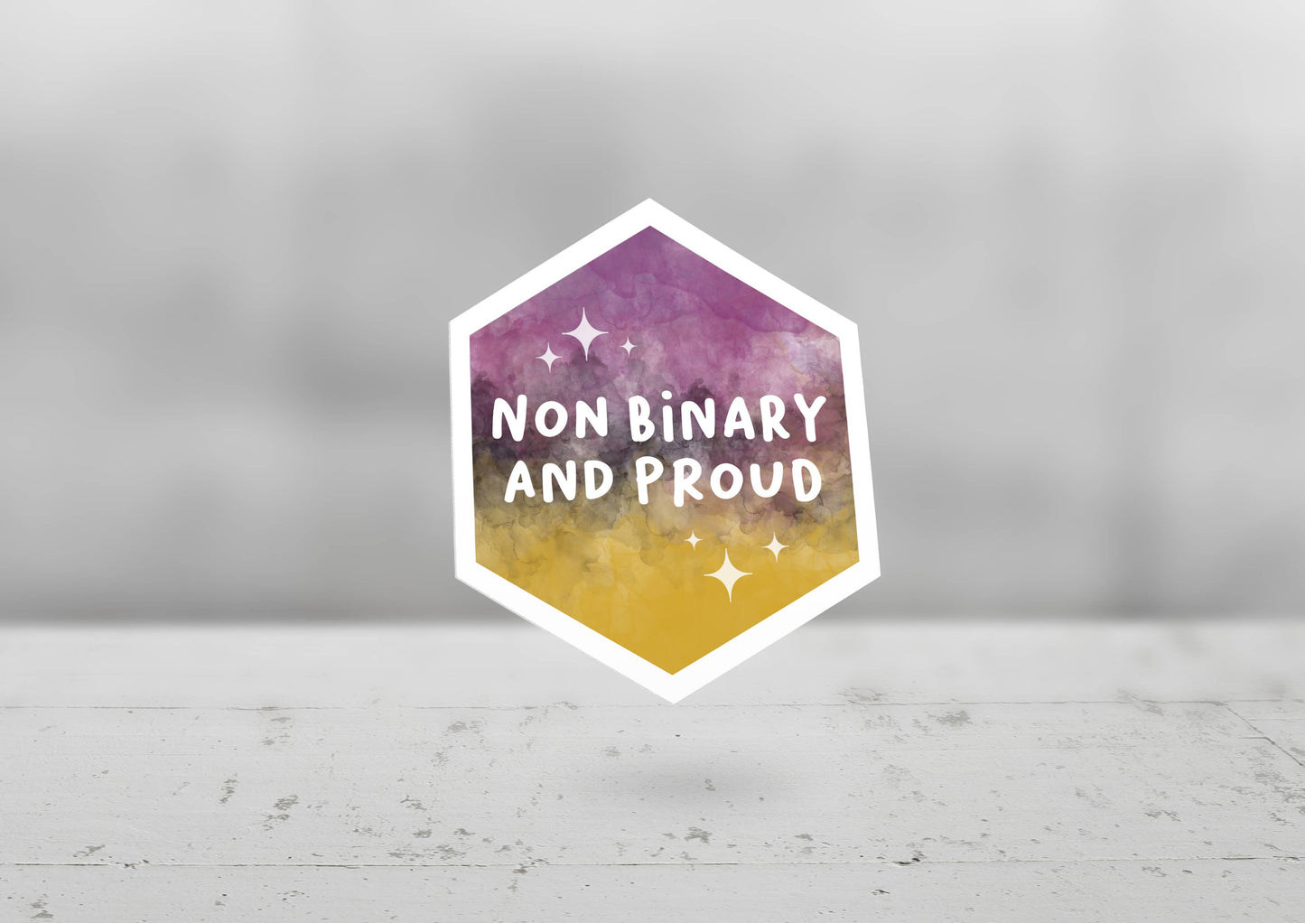 Non Binary and Proud - Glossy Sticker