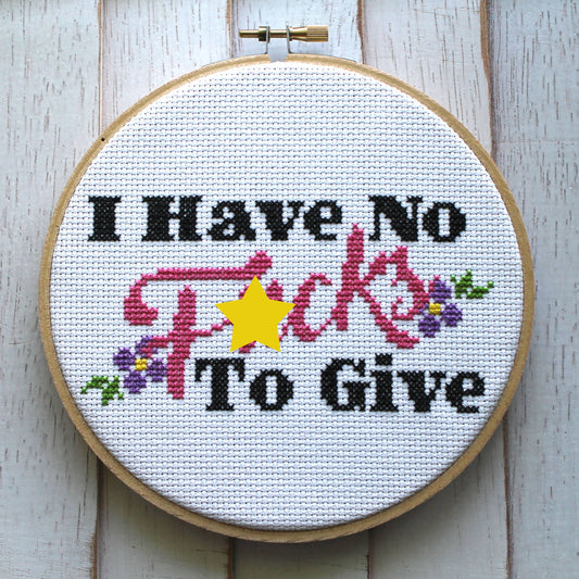 I Have No Fucks Cross Stitch Kit