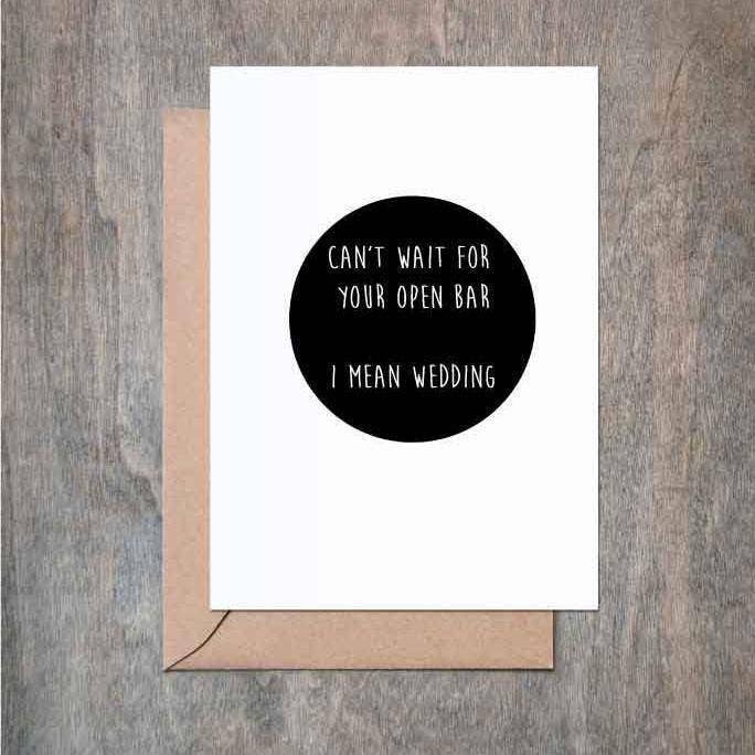 Open Bar - Wedding Card