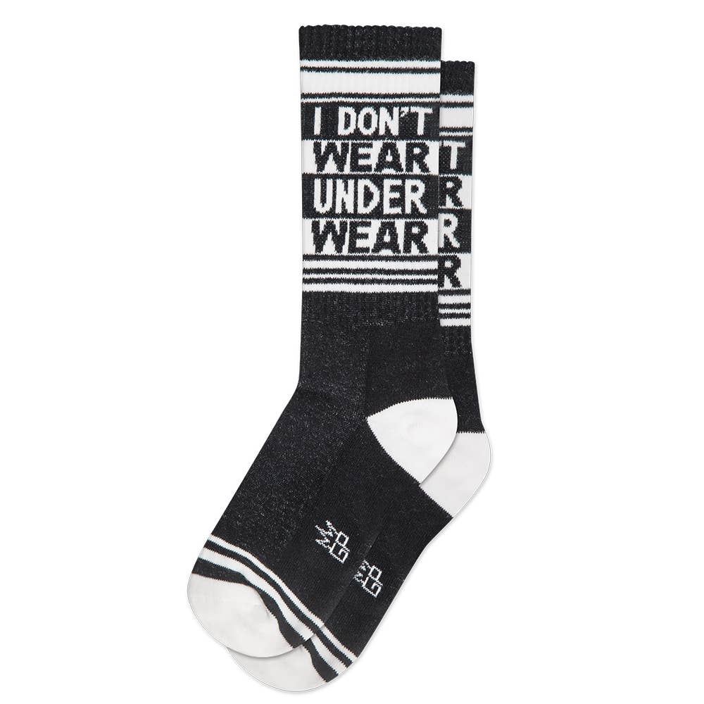 I Don't Wear Underwear Ribbed Gym Socks