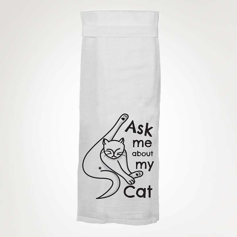 Ask Me About My Cat - Hangtight Towel