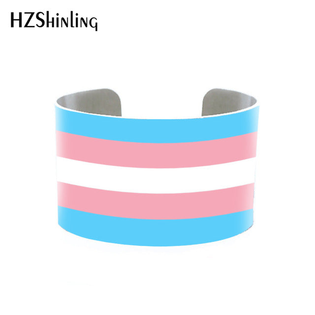 Transgender flag Bangle Bracelet