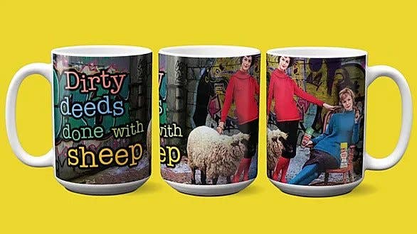 Dirty Deeds Done With Sheep -  Misheard Song Lyrics Mug - Large